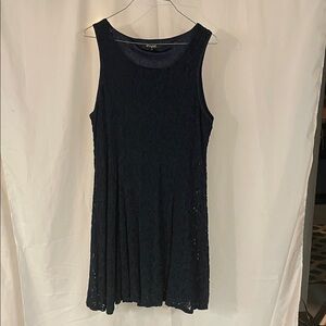 Elegant Navy Blue Lace Dress